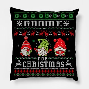 Gnome For Christmas Ugly Sweater Pillow