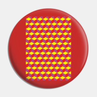 3D Cube Pattern Pin