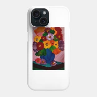 A lovely boutique of flowers in a blue vase Phone Case