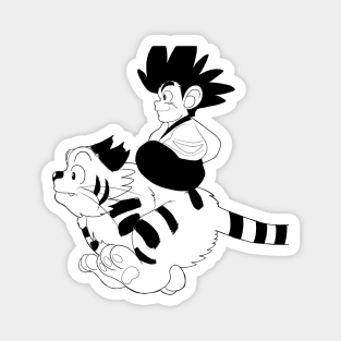 Yaiba riding on kagetora black and white version Magnet