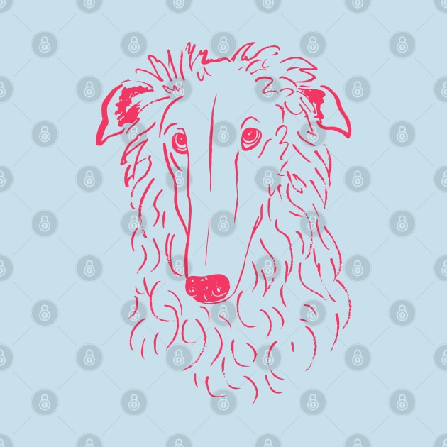 Borzoi (Blue and Pink) by illucalliart