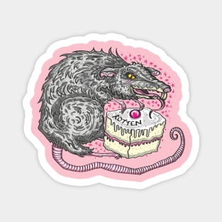 Rat with Cake Magnet