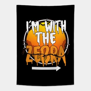 I'm With The Zebra Funny Lazy Halloween Costume Last Minute Halloween Costume Halloween 2021 Gift Tapestry