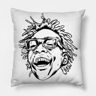 Cool laugh out loud dude with perfect teeth illustration Pillow