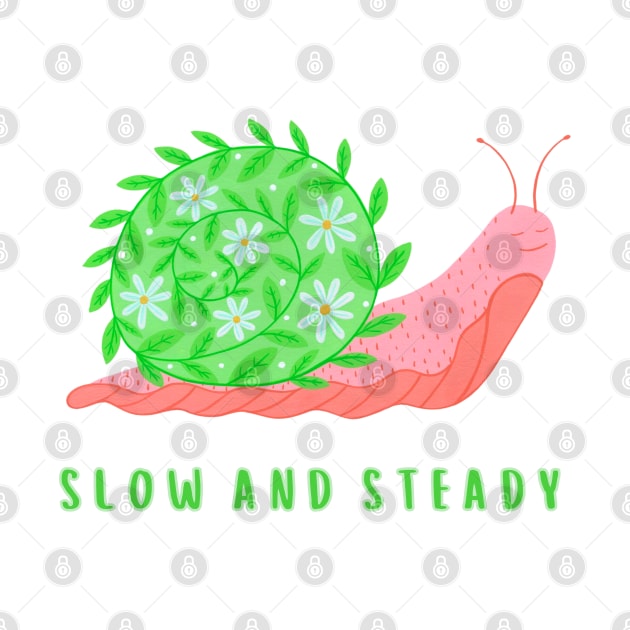 Slow and steady floral snail by NashTheArtist