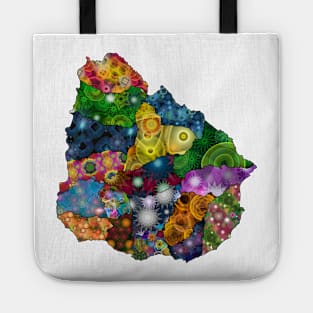 Spirograph Patterned Uruguay Departments Map Tote