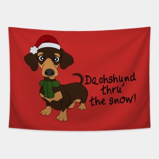 Dachshund Thru' The Snow Tapestry