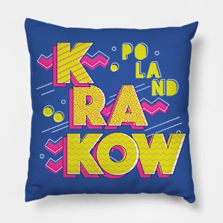 Retro 90s Krakow, Poland Pillow