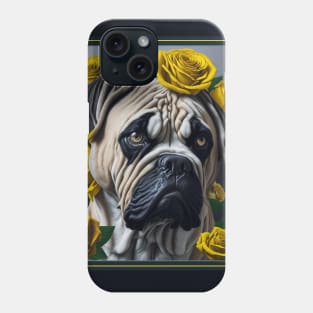 Boston Terrier yellow roses Phone Case