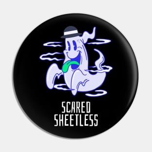 Halloween Ghost is Scared Sheetless Pin