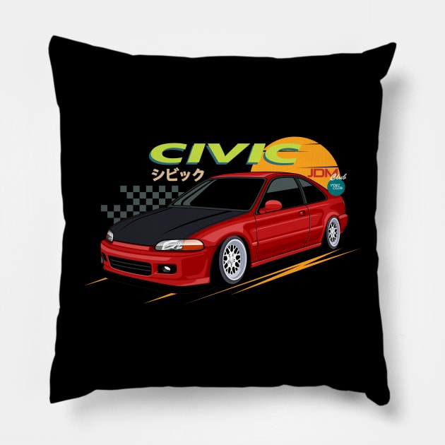 Civic Cars JDM Style Pillow by masjestudio