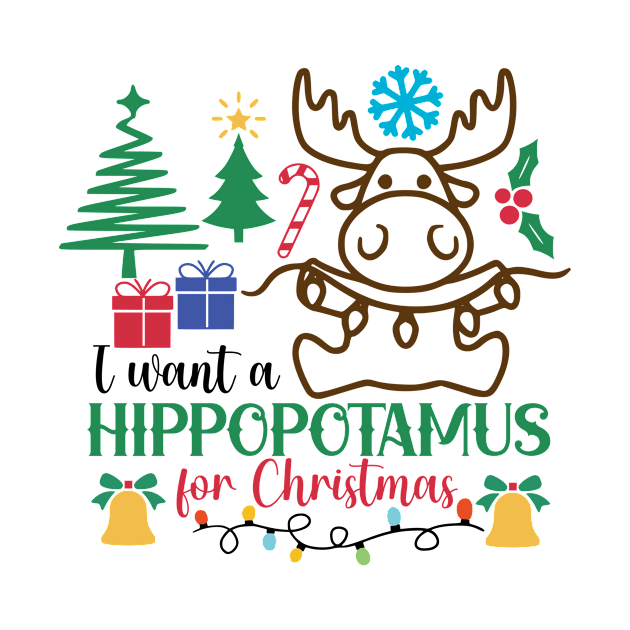 Hippopotamus for Christmas by SVGBistro