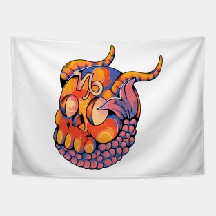 capricorn skull zodiac sign Tapestry