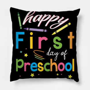 Happy First Day Of Preschool Student Happy 1st Day Of School Back To School Pillow