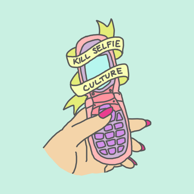 Kill Selfie Culture Phone Emoji Tumblr 90s grunge Hipster Pastel Print by bigkidult