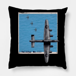 Halifax Mk.III WW2 bomber airplane over the sea Pillow