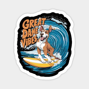 The Wave Rider Great Dane Dog Surfing Magnet