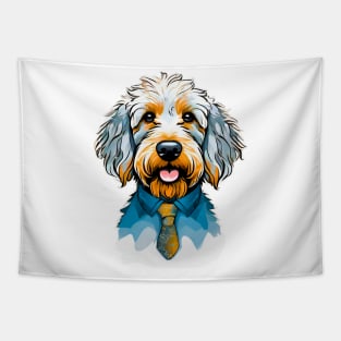 Goldendoodle for Dad in Tie and Shirt Tapestry