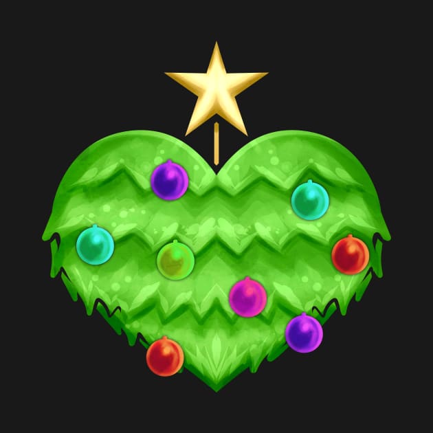 Heart Shaped Christmas Tree With Decoration For Christmas by SinBle