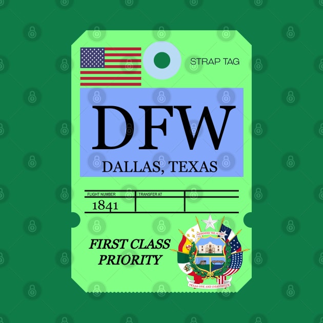 Dallas airport strap tag by Travellers