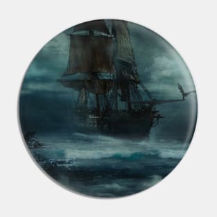 Ghost Ship Watercolor Pin