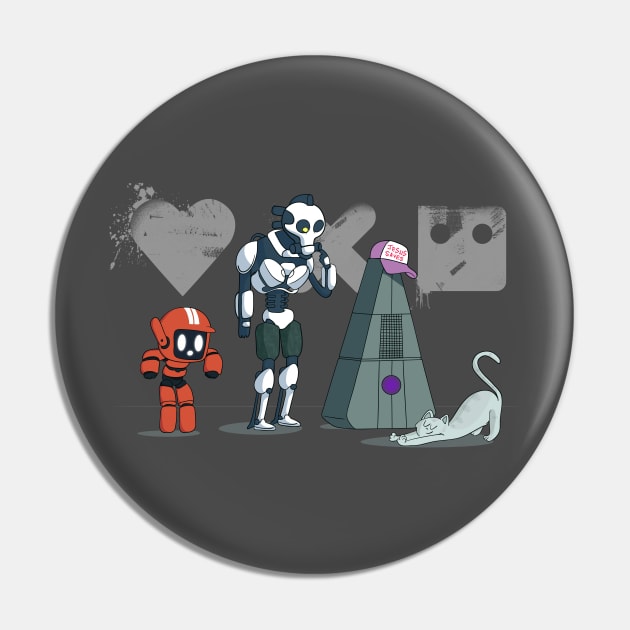 Love, death and robots - Three Robots Pin by secondskin