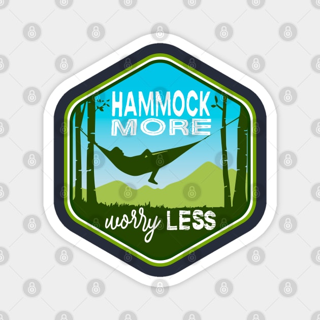 HAMMOCK MORE, WORRY LESS Magnet by Jitterfly