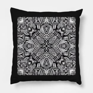 Black and White Aztec Star Pillow