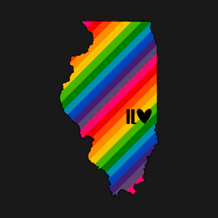 USA States: Illinois (rainbow) T-Shirt