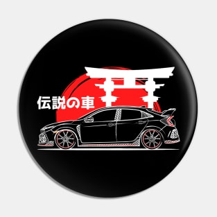 The Racing JDM Civic Art Pin