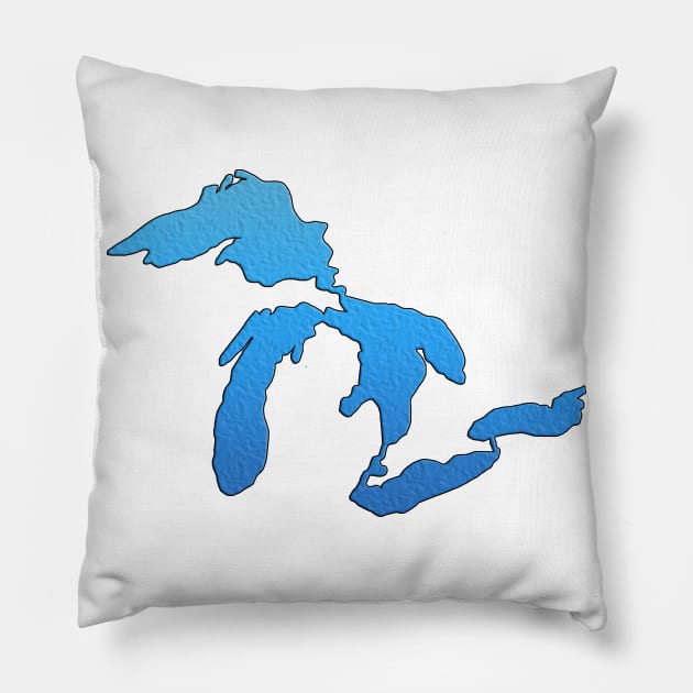 Outline of the Great Lakes Pillow by gorff