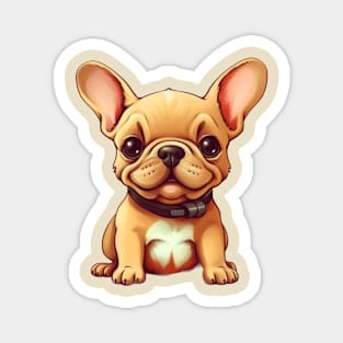Cute Cartoon Fawn French Bulldog Puppy Magnet