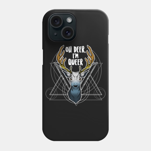 Aroace Oh Deer I'm Queer Phone Case by Psitta