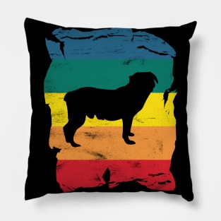 Entlebucher Mountain Dog Distressed Vintage Retro Silhouette Pillow