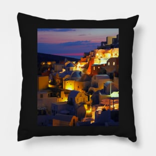Greek island night Pillow