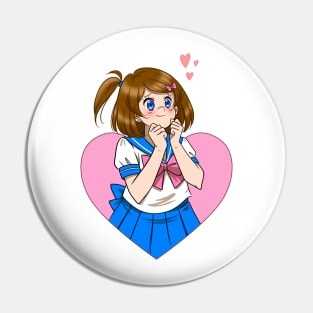 Just A Girl with Hearts Pin