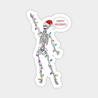 Happy holidays skeleton with garland Magnet