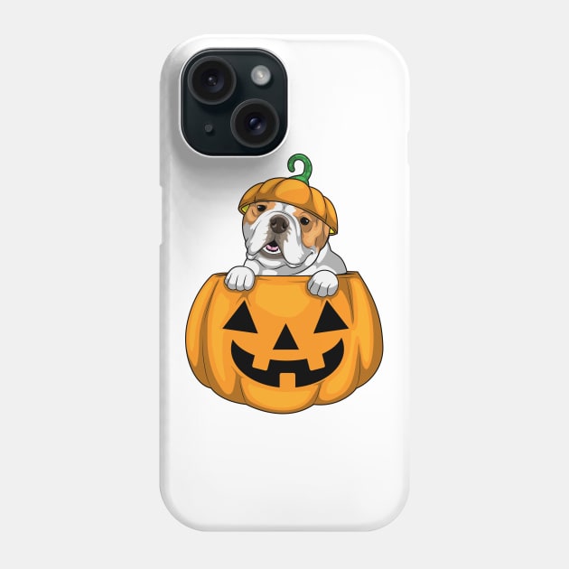 English bulldog Halloween Pumpkin Phone Case by Markus Schnabel