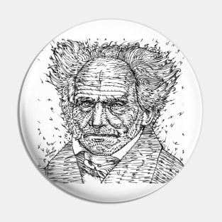 ARTHUR SCHOPENHAUER ink portrait Pin