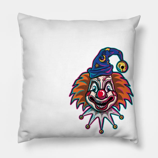 a poltergeist clown Pillow by Blueblur_