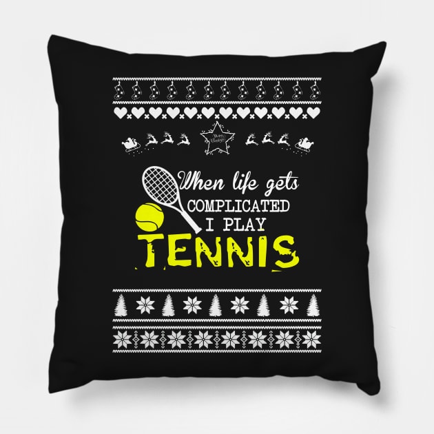 Merry Christmas Tennis Pillow by bryanwilly