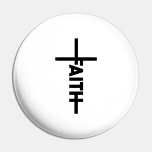 Faith in Curved Font Cross Illustration Christmas gift Pin