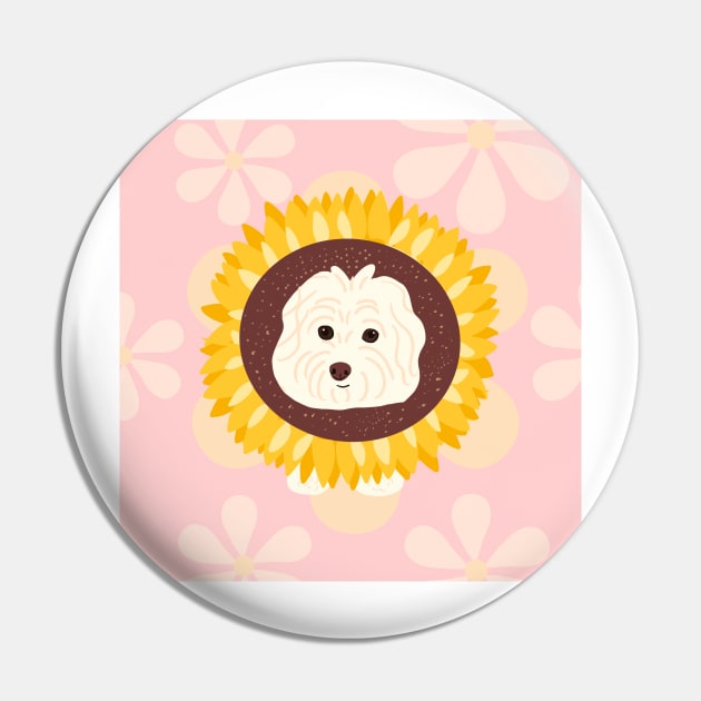 Sunflower Maltipoo Pin by PatternbyNOK