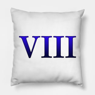 Blue Roman Numeral 8 VIII Pillow