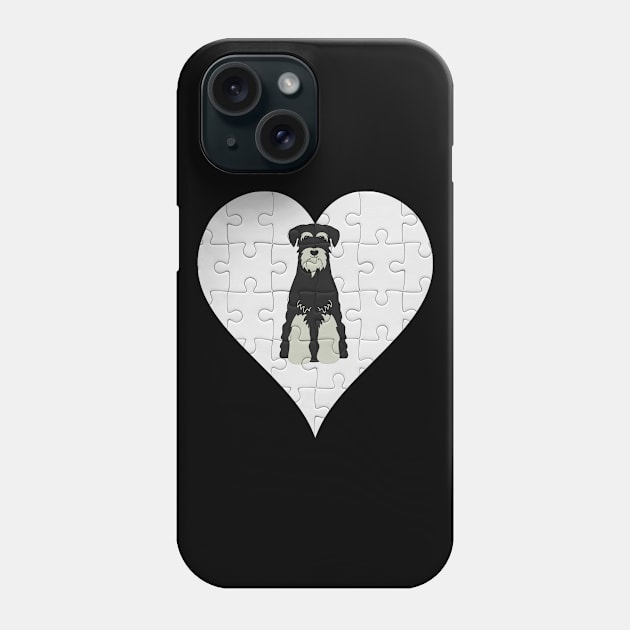 Standard Schnauzer Heart Jigsaw Pieces Design - Gift for Standard Schnauzer Lovers Phone Case by HarrietsDogGifts