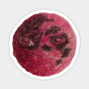 Pink Watchful Moon Magnet