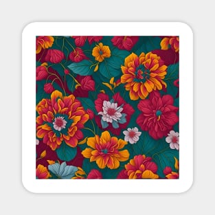 floral pattern design, colorful pattern design Magnet