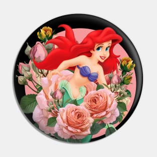 ariel mermaid floral flower Pin