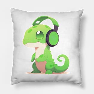 Groovy Gecko Beats Pillow