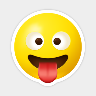 Crazy Face Magnets Teepublic Many platforms, including apple, depict its tongue stuck out and head tilted; teepublic